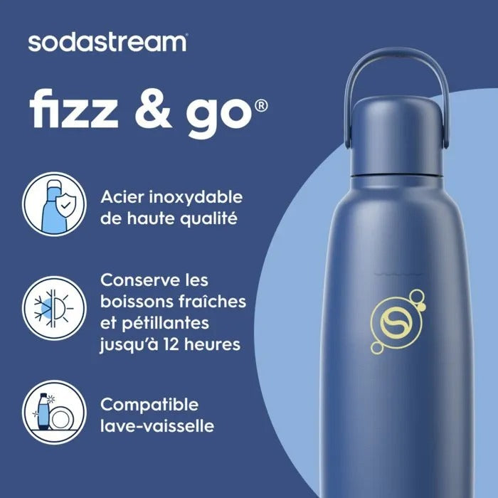 SodaStream Fizz & Go 900 ml Stainless Steel Blue - Household Appliances
