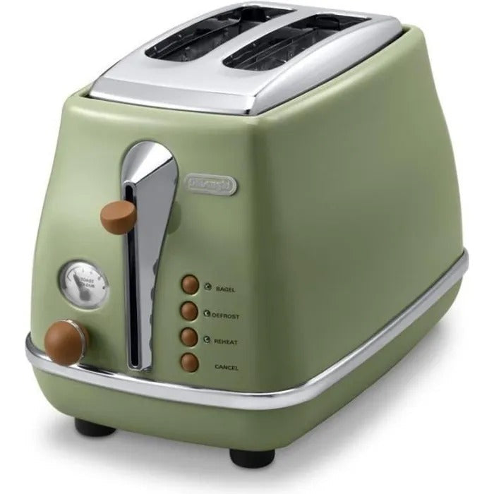 DELONGHI Toast Vintage Icon Toaster - 900 W - 2 Slices - CTOV 2103.GR