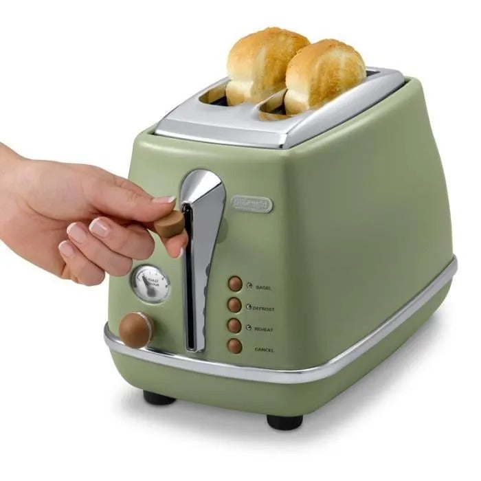 DELONGHI Toast Vintage Icon Toaster - 900 W - 2 Slices - CTOV 2103.GR