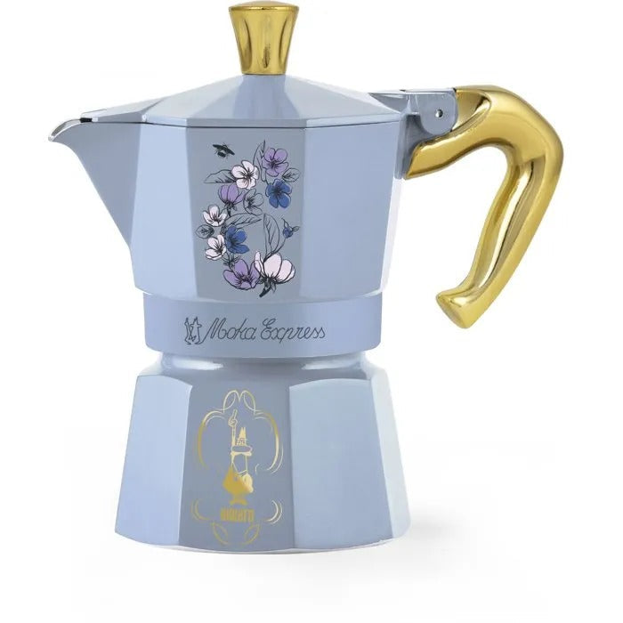 BIALETTI Moka Pot - 0.13 L - Blue, Gold - Model 0005363