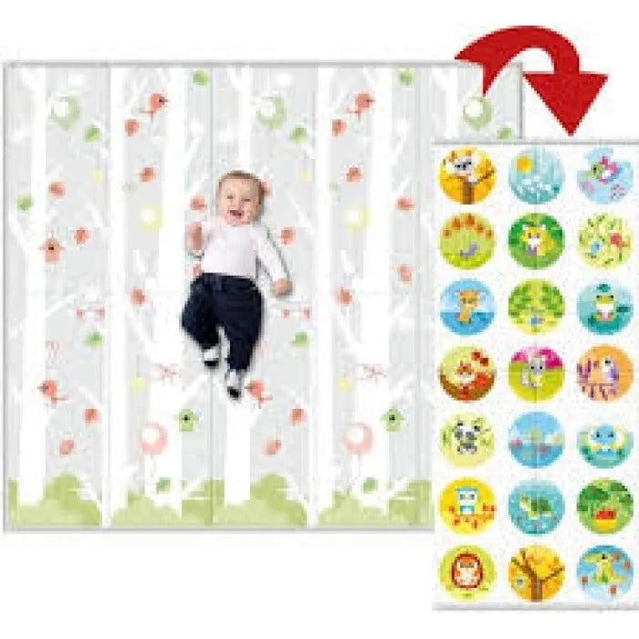 Chicco Maxi 2-in-1 Playmat, Safe Play Area with Cheerful Graphics and Adorable Animals