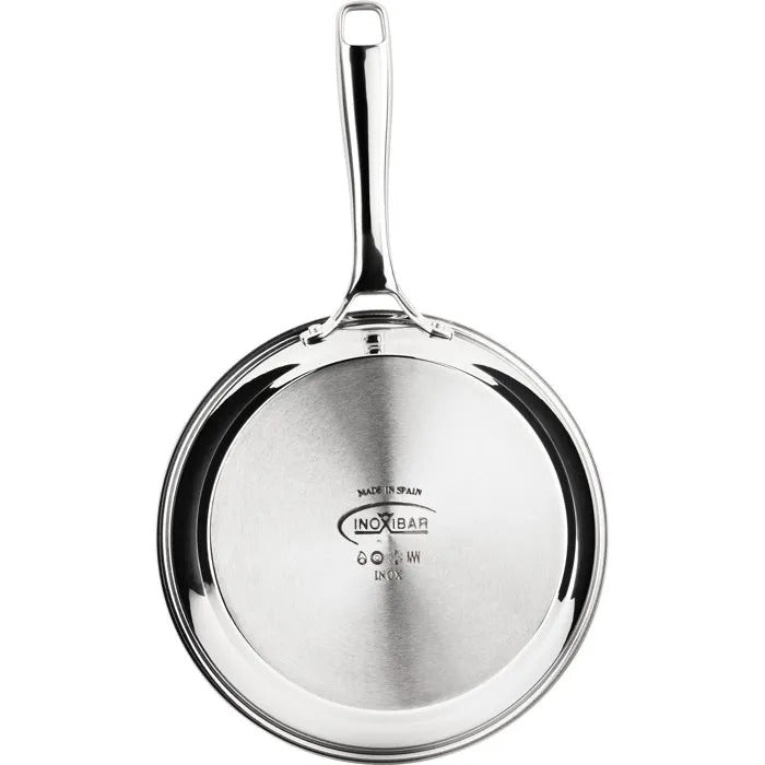 INOXIBAR Frying Pan - Ø 32 cm - Ergonomic Handle - Stainless Steel - Compatible with All Hobs