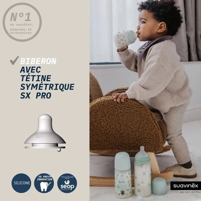 SUAVINEX Birdies Baby Bottle - 360 ml - 6 Months and Over - Beige - SX Pro L Teat