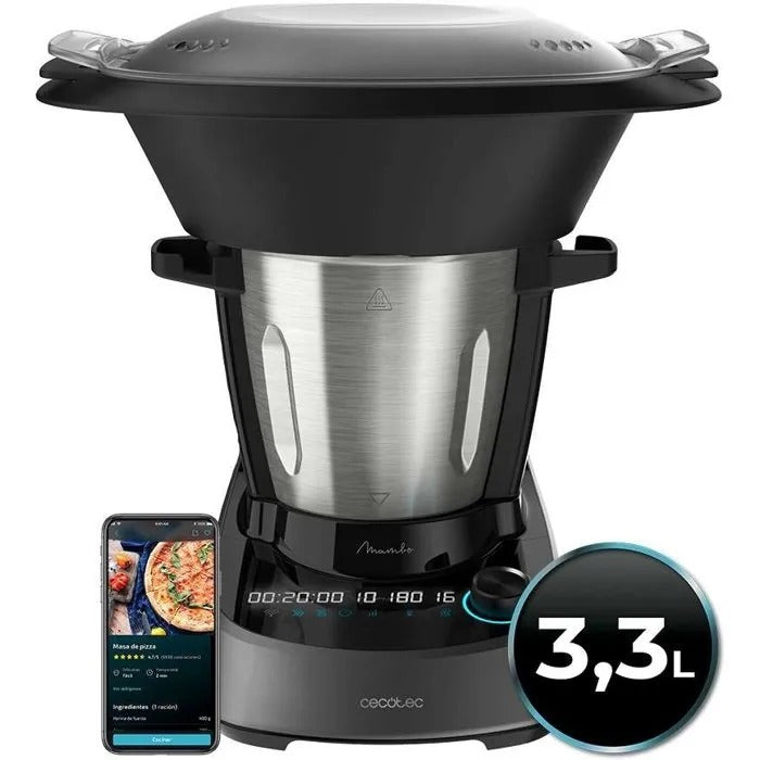 CECOTEC Food Processor 1600W 3.3 L Black Stainless Steel