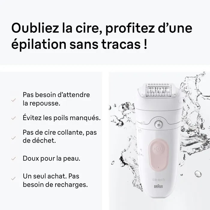 BRAUN Silk-épil 5 Electric Epilator - 28 Tweezers - White