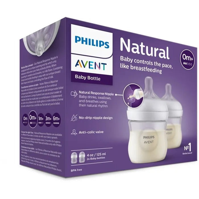 PHILIPS AVENT Set of 3 Natural 3.0 Baby Bottles 125 ml
