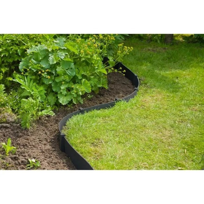 Octopia Garden Edging NATURE Black Recycled PE 3 mm H15cm x 10 m with 10 Anchors