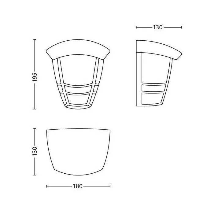 PHILIPS Outdoor Wall Light 14 cm x 20 cm x 22 cm - 770 g
