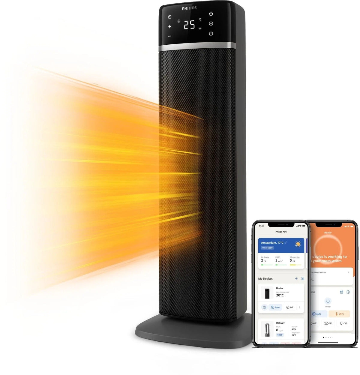 Philips 5000 Series Connected Fan Heater - Electric - 2000W - Column - Dark Grey