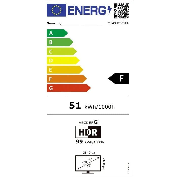SAMSUNG LED TV - 107x12x64 cm - 8900 g
