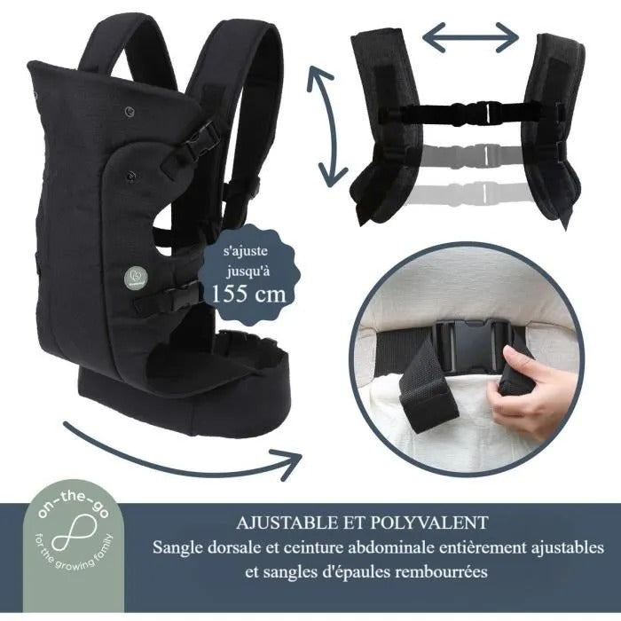 DREAMBABY Adjustable 3-in-1 Baby Carrier - JOURNEY - Black - Up to 15 kg