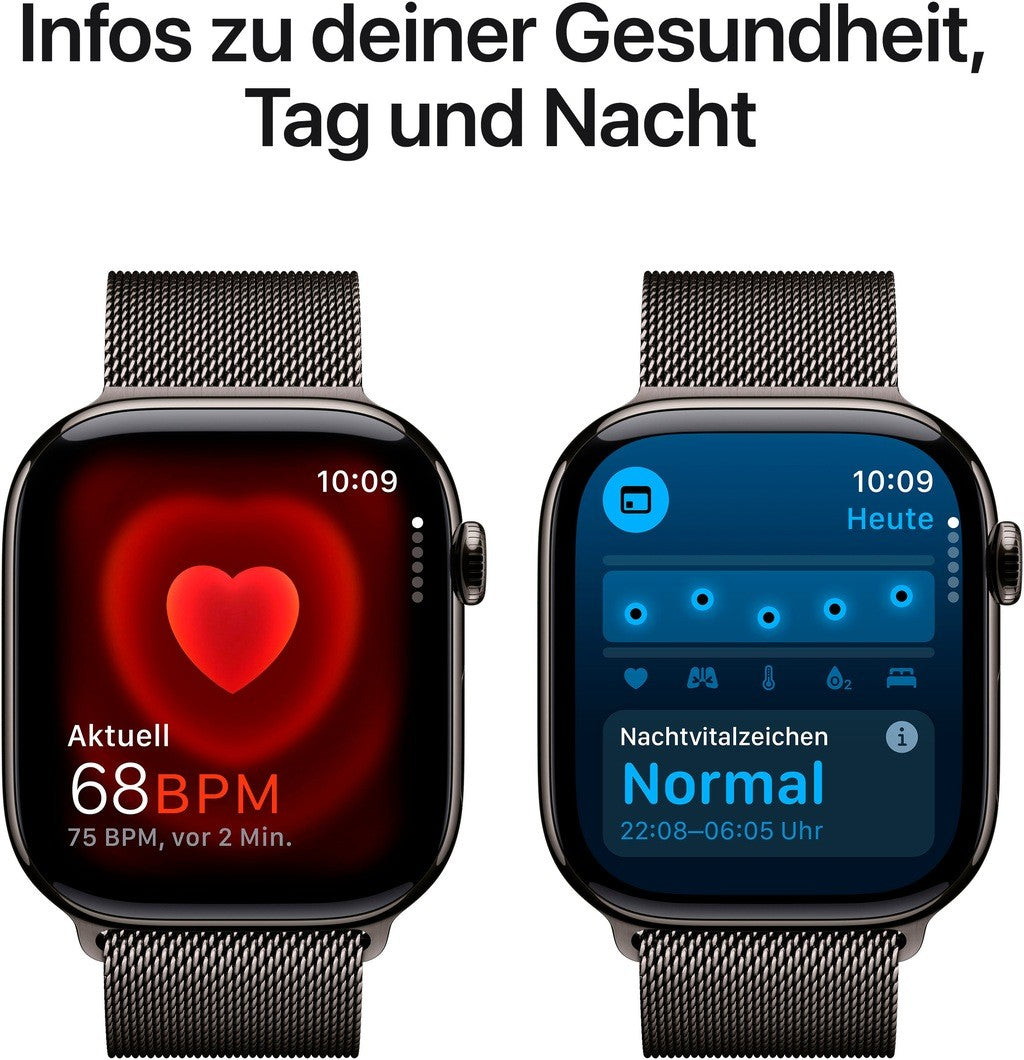 Apple Watch Series 10 GPS + Cellular 46 mm Slate Titanium Case with Milanese Loop - M/L - MWYW3QF/A