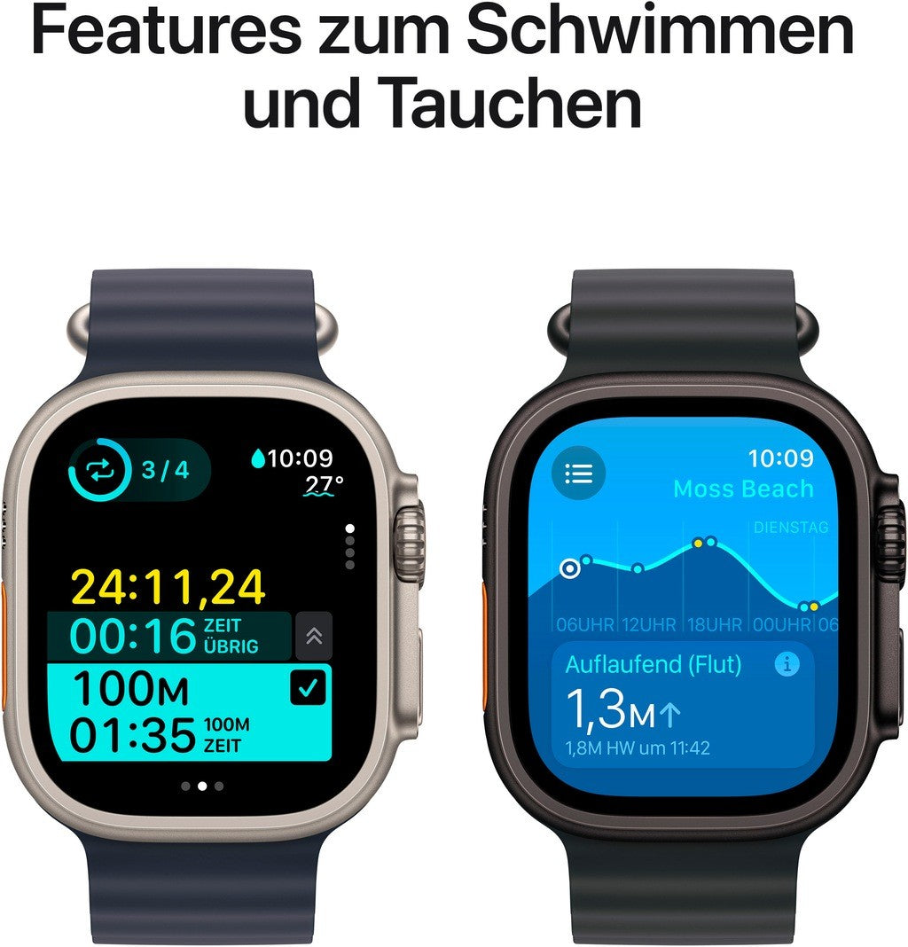 Apple Watch Ultra 2 GPS + Cellular 49 mm Black Titanium Case mit Black Titanium Milanese Band - M (MX5U3FD/A)