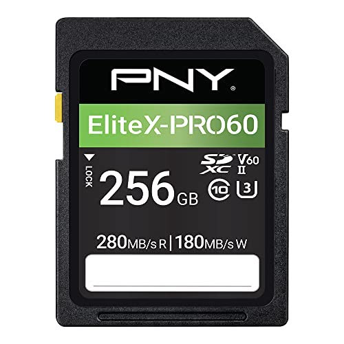 PNY EliteX-PRO60 - Flash Memory Card - 256GB - Video Class V60/ UHS-II U3/ Class 10 - microSDXC (P-SD256V60280EXP6-GE) Class10