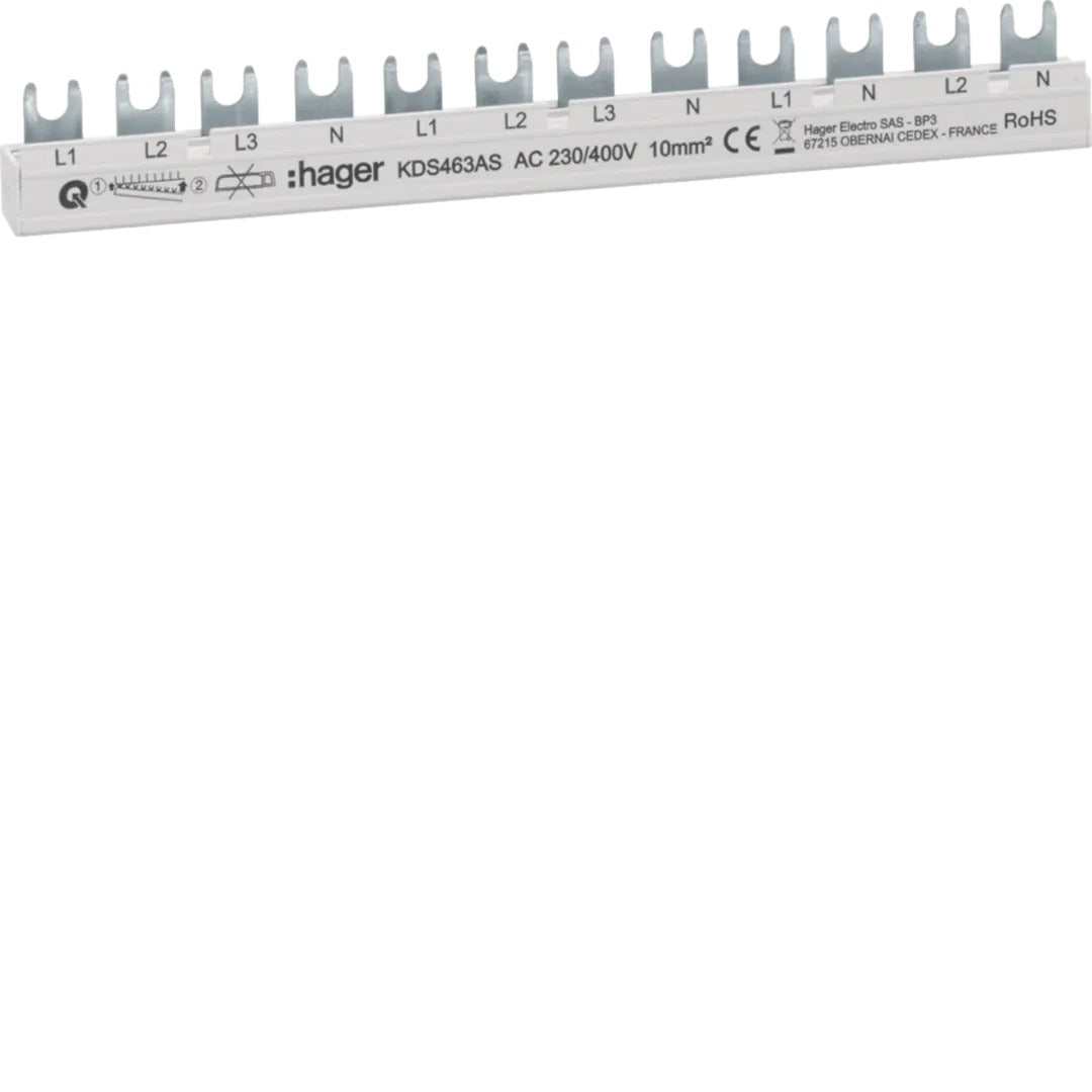 HAGER Busbar 12 Modules QuickBusbar (KDS463AS)