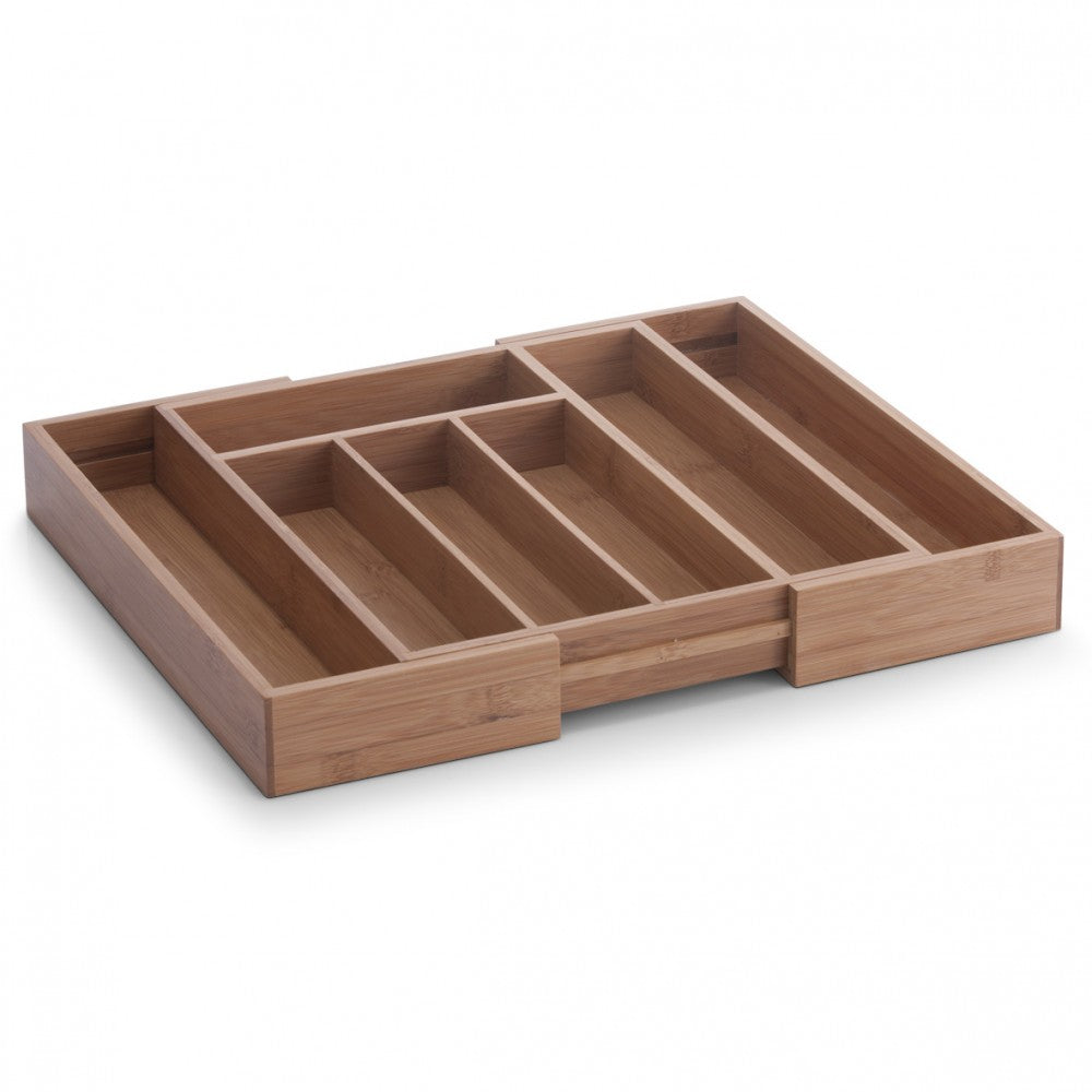 Zeller Present Bamboo Cutlery Organizer for Cabinet Drawer - 7 Compartments (25322)