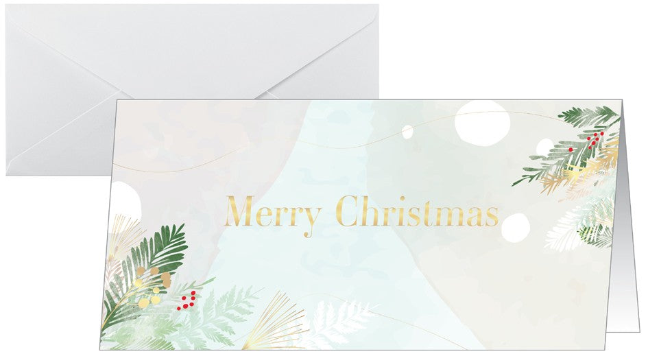 Sigel Christmas Cards Christmas Forest Watercolor DIN Long 25 pcs (DS199)