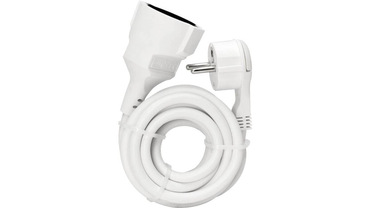 Kopp Strom extension cable [flat plug - grounded socket] white 3 m 143602080 (143602080)
