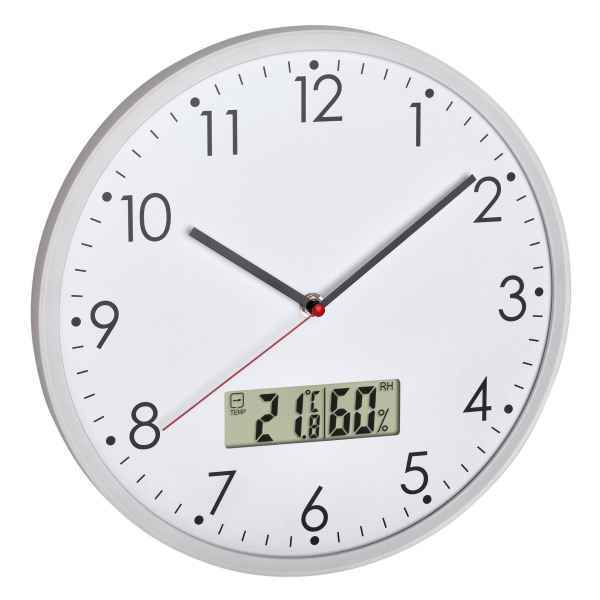 TFA-Dostmann 60.3048.02 Battery Type AA, Voltage 1.5V, White Plastic Frame, Glass Cover, Diameter 30.2 cm