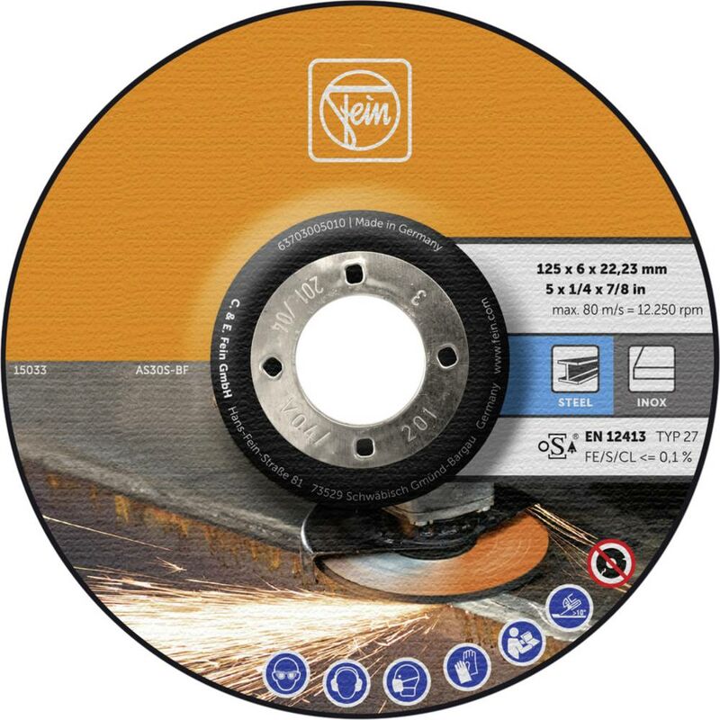 Fein 63703005010 Grinding Disc Offset 125 mm 10 pcs.