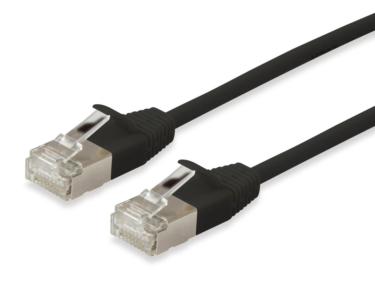 equip Slim Patch Cable RJ-45 (M) to RJ-45 (M) 20.0 m S/FTP CAT 6a Black 606131