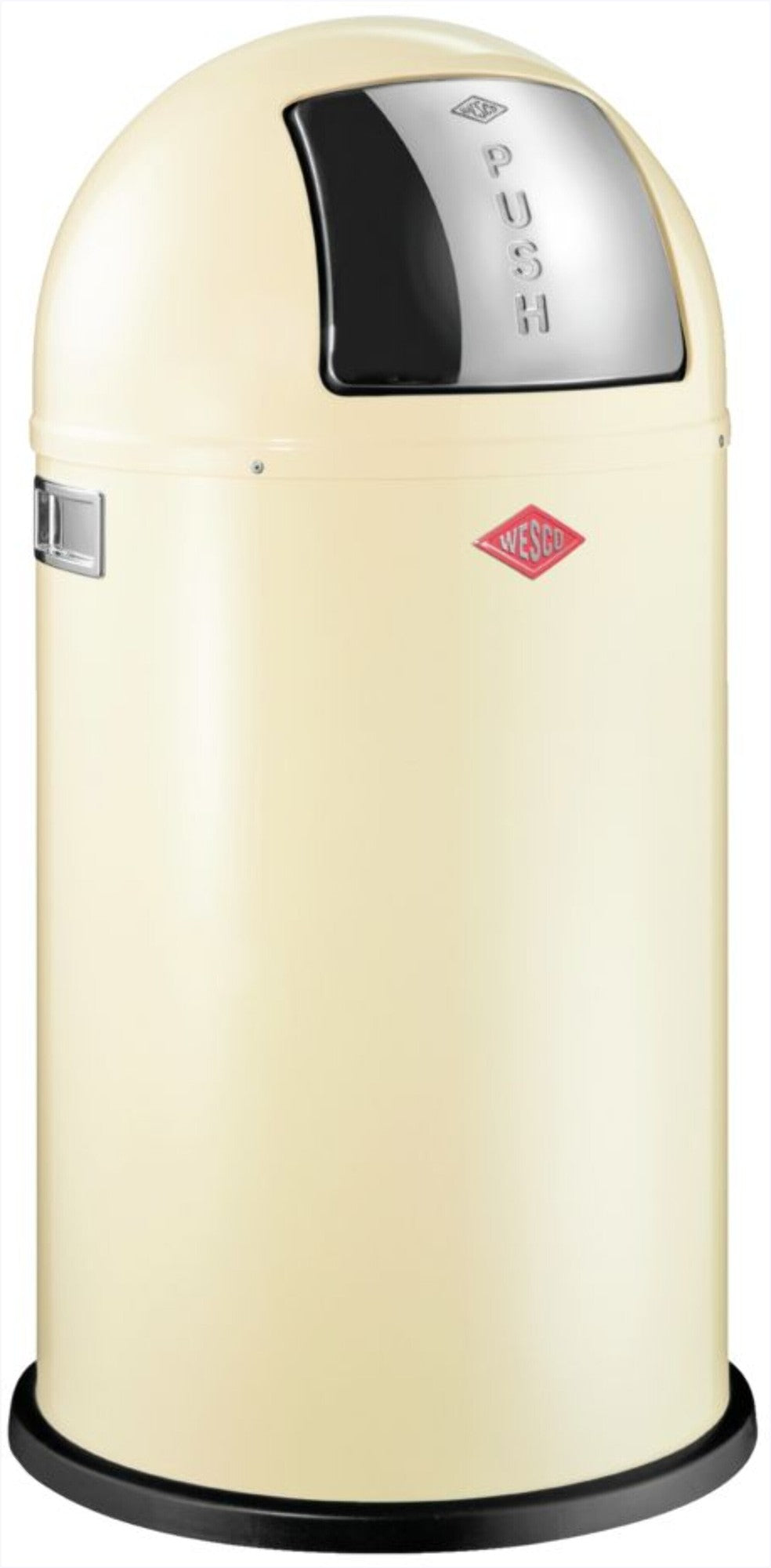 WESCO Pushboy 50 L Waste Bin Almond - Powder-Coated Steel - Retro Design (112792)