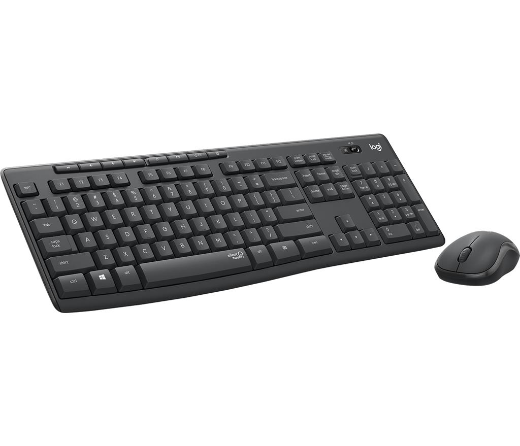 Logitech MK295 Silent Wireless Keyboard and Mouse Set - 2.4 GHz - Portuguese - Graphite