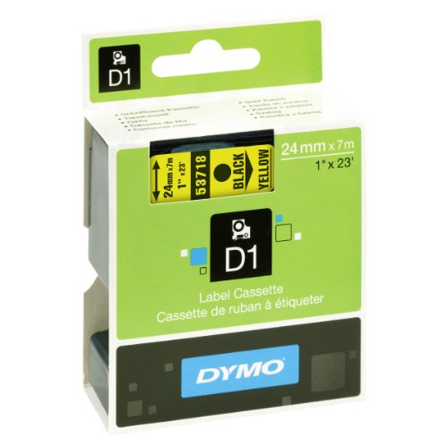 Dymo D1 Labels - Black on Yellow - Roll (2.4 cm x 7 m) - 53718