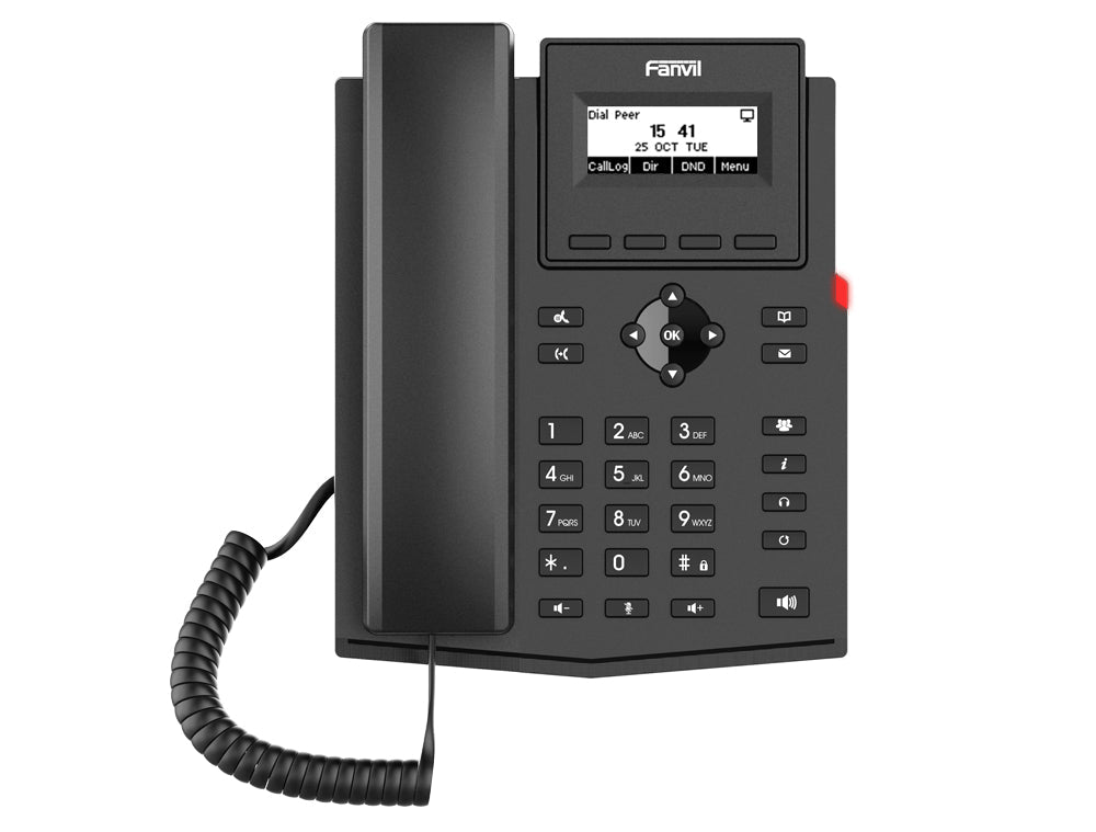 Fanvil X301P IP Phone Black Wired Handset Desktop/Wall Mount Linux 2 Lines