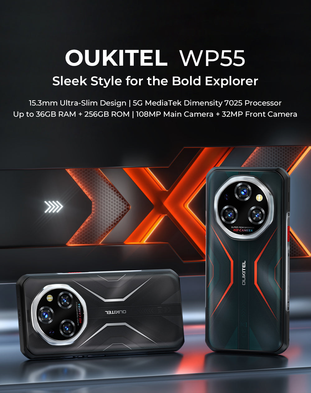 OUKITEL WP55 Ultra Thermal Smartphone 6.6" 12GB 512GB 11000mAh Grey WP55U-GY_V2/OL