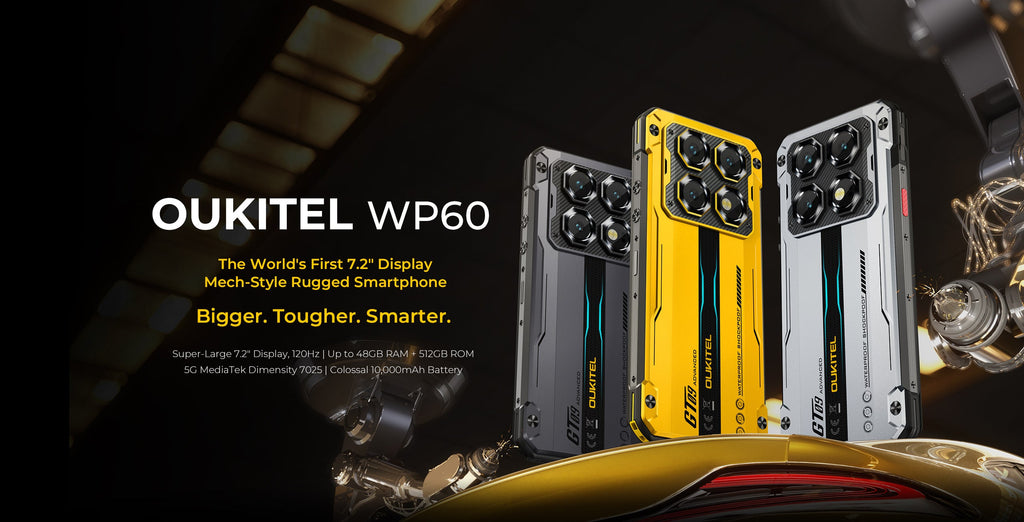 OUKITEL Smartphone WP60 5 G 7.2" 12GB/512GB 10000mAh Yellow | Model: WP60-YW_V2/OL